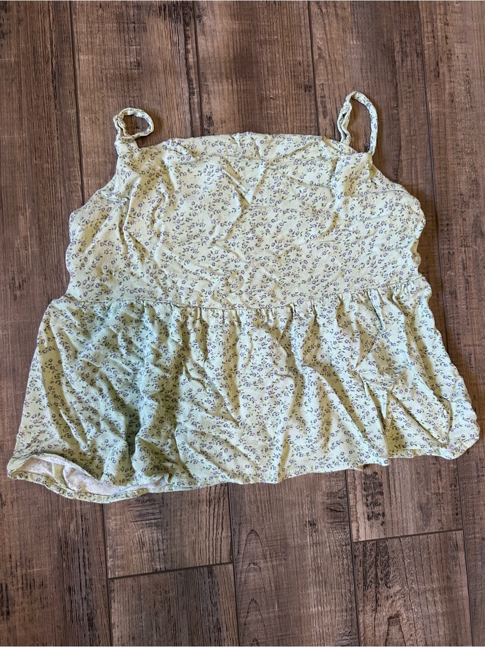 American Eagle Outfitters Pale Yellow Floral Ruffle Cami
